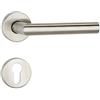 FELGNER Set di maniglie Como II per cilindro profilato | pannello porta moderno qualità maniglie porta per serrature ferramenta per porte rosetta per porte interne porte da camera | colore argento