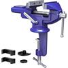 VonLux Morsa da tavolo, 80 mm, base girevole a 360°, morsa portatile per la lavorazione del legno/foratura/lavorazione dei metalli
