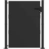 vidaXL Cancello da Giardino con Blocco Nero 100 x 125 cm, Cancello da Giardino Moderno, Robusto, barriera Esterna per Accesso Sicuro e Tocco paesaggistico, Design terrazza