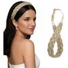 BUYOGET Fascia elastica intrecciata bionda mista a 5 fili, capelli sintetici intrecciati, regolabile, da donna
