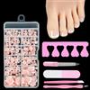 QINGZY 120 Pezzi Unghie Finte per Unghie dei Piedi, 12 Misure | Press On Toenails a Copertura Totale, Acrilico Naturale Quadrato da Incollare per Donna Nail Art Fai da Te Pedicure