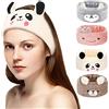 Chuangdi 4 Pezzi Fasce per il Trucco Spa Fascia per Lavare il Viso Fascia per Capelli in Pile Corallo con Orecchie di Animali di Peluche Fascia per Capelli da Doccia per Donne (Stile Adorabile)