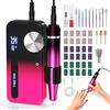 GJCrafts Fresa elettrica per unghie con 12 inserti lucidanti e 30 nastri abrasivi, 0-35.000 giri/min, 3000mAh, Set per manicure e pedicure per tagliare, limare, modellare e curare unghie e cut
