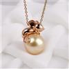 COMOTO Cute Mouse Design, 11,3 mm rotondo oro con perle dei mari del sud in oro rosa...