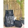 Fatto a mano 20 " Uomo Nero Pelle Zaino Vintage Borsa da Viaggio Originale Gratis 1