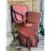 Fatto a mano Capra Pelle Borsa Zaino Laptop Uomo Originale Vintage 2 Gratis Piccolo