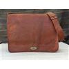 Fatto a mano 18" Borsa Portadocumenti In Pelle Laptop, Satchel, Marrone Scuro