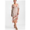 Freeman Abito Midi A Fantasia Floreale Arancione Hi Low Hem Freemans (FM222-9)