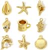 DoreenBeads Ciondoli per gioielli oceanici in ottone da 2 pezzi ciondoli in metallo con delfino a forma di stella marina Color oro 18 carati per la creazione di gioielli forniture per collane fai da te