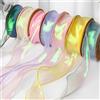 NONE 40mm 10Yards nastro di Organza a coda di pesce nastro riflettente iridescente con bordo ondulato per confezioni regalo Bouquet di fiocchi fai da te nastri in Voile