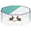 PawHut Recinto per cani PawHut, recinzione a 8 pannelli con tetto, regolabile e pieghevole, recinto portatile da 60 cm di altezza con porta, recinzione per
