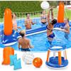 Subtail Set Volley e Pallacanestro Galleggiante, 115" per Piscina Gonfiabile Include Canestro e Rete Gioco Pallavolo Bambini Adulti (115" x 38" x 28")