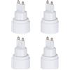 CLISPEED 4 adattatori per lampadine da G9 a E14, base in metallo bianco, in plastica, leggeri, comodi da usare, per lampada da tavolo e soffitto