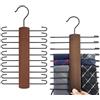 Dwitkul 2 Pezzi Portacravatte da Armadio in Legno Girevole a 360 Gradi con 20 Barre Appendere Porta Cravatte e Cinture Organizzare Conservare per Bretelle Sciarpe