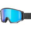 Uvex athletic CV, occhiali da sci unisex, con miglioramento del contrasto, campo visivo ampliato, privo di appannamenti, black matt/blue-green, one size