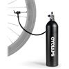 CYCLAMI Bici Tubeless Booster per pneumatici con Barometro 1,3 l/200 PSI (13,79 bar) - Pompa per pneumatici riutilizzabile in alluminio per bici da corsa e mountain bike con AV/FV - Veloce tubeless
