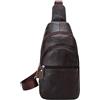 Generico Compatibile con la borsa a tracolla da pendolare di grande capacità uomo zaino sul petto(Brown)