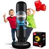 EIVONDA Sacco da Boxe per Bambini 160 cm Gonfiabile Ninja Sacco Boxe con Guantoni da Boxe per Praticare MMA Karate Taekwondo e per Scaricare l'Energia Repressa (Nero)