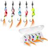 ugescdbi Twist Spoons - Set di 5 esche per trote attive ai raggi UV, con set di cucchiai girevoli, spinner con molla, accessori da pesca per trote, frecce, esche per trote e pesci predatori