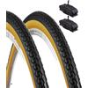 ECOVELO 2 COPERTONI 26 X 1 3/8 (37-590) + CAMERE d'Aria Valvola america Pneumatici Nero para per Bici Bicicletta Olanda