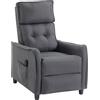 HOMCOM Poltrona Relax Reclinabile con Vibrazione Massaggiante, Imbottitura a Molle e Poggiapiedi, Effetto Lino, Grigio | Aosom Italy