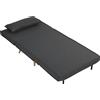 HOMCOM Poltrona Letto Singola 3 in 1 con Schienale Regolabile in 3 Livelli e Cuscino, in Tessuto Effetto Lino, Grigio | Aosom Italy