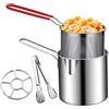 Generic Pentola per friggitrice in acciaio con cestello per friggitrice, per cucina, ristorante, camper, catering, camion, filetti di pollo, patatine fritte, dessert