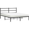 vidaXL Struttura letto con testiera in metallo nero 150x200 cm