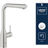 GROHE Essence Rubinetto Miscelatore Monocomando per Lavello, bocca alta, cromatura Starlight, Cromo spazzolato 30270DC0