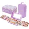 HOORayeah Valigetta per il trucco all-in-one con set professionale per adolescenti, kit completo di cosmetici con custodia treno, palette di ombretti, fard, cipria, evidenziatori, specchio