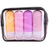 RoseFlower Bottiglie da viaggio in Silicone, kit viaggio aereo contenitori da viaggio per liquidi, ricaricabili e comprimibili, per lozione, bagnoschiuma, shampoo, accessori da viaggio, 90 ml