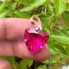 Chirag Gems Naturale 20 KT Zaffiro Rosa Cubico Taglio 925 Argento Massiccio Ciondolo Gemma +