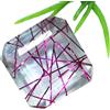 Naturale Certificato 20 KT Taglio Asscher Rosa Rutilato Quarzo Doppietto Loose
