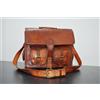 "Handmade" 19 " Uomo Originale pelle Vintage Borsa Messenger a Tracolla Laptop Bag