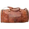 Fatto a mano Handmade Borsa Bauletto Shopper In Vera Pelle Marrone Vintage Da Viaggio