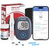 Sinocare Safe AQ Air Misuratore Glicemia Bluetooth, Glucometro con 25 strisce reattive e 25 lancette, Misuratore di Glicemia Bluetooth con App, 0,6 µL di sangue e risultati in 5 secondi