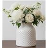 hjn Vaso bianco in ceramica per decorazione domestica, vaso da fiori per centrotavola, vaso da tavolo moderno, vaso bohémien, per accenti decorativi/soggiorno/libreria/caminetto, struttura bianca