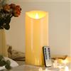 EXTSUD Candele a LED con telecomando, resistenti agli spruzzi, 23,5 cm x 10 cm, con timer, fiamma tremolante, candele elettriche, per esterni (durata 500 ore, 1 pezzo)