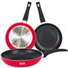 Quttin - Padella antiaderente a induzione Infinity con manico per tutti i tipi di piani cottura in alluminio forgiato doppio strato resistente tortilla di patate rosso sarto grande 30 cm