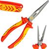 C.K Redline 2025 Edition VDE Snipe Nose Pinza & Cutter 200mm, 1000v Isolato Elettrico Snipe Nose Pinze & Wire Cable Cutters, Elettricisti Ingegnere Croppers Snips Elettricista, CK Tools T39076A 200