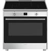 Smeg CG90CIXT cucina A Elettrico Piano cottura a induzione Nero, Acciaio inox