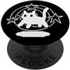 Y2K 90s Cat Tomcat Kitten Pixel Art Pixel 90s Y2K Scary Cat Tomcat è spaventato sotto la coda stellata PopSockets PopGrip Adesivo