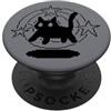 Y2K 90s Cat Tomcat Kitten Pixel Art Pixel Y2K 90s Scary Cat Tomcat è spaventato sotto la coda stellata PopSockets PopGrip Adesivo
