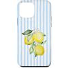 Trendy Lemon and Stripes Design Custodia per iPhone 12 mini Italian Summer Coastal Lemon Citrus Striped Pattern