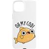 Punny Bone Custodia per iPhone 15 Plus Oh My Cod Divertente Pesce Pun