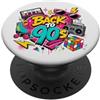 Funny Nineties 90s Costume Party Back to Cube per pattini a rotelle Boombox, stile retrò, stile vintage, anni '90 PopSockets PopGrip Adesivo