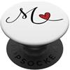 Monogram Designs Lettera regalo con monogramma a forma di cuore iniziale PopSockets PopGrip Adesivo
