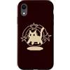 Y2K 90s Cat Tomcat Kitten Pixel Art Custodia per iPhone XR Pixel 90s Y2K Scary Tomcat Cat è spaventato sotto la coda stellata