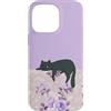 Animal Print Cute And Fun Custodia per iPhone 14 Pro Max Sleepy Floral Rose viola pastello Lazy Cat Summer