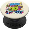 Funny Nineties 90s Costume Party Back to Back to 90s Nostalgia Roller Skate Boombox Cassette anni Novanta PopSockets PopGrip Adesivo